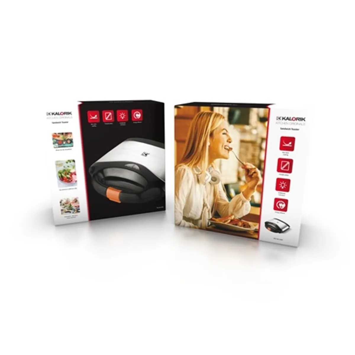 Kalorik SM1090 szendvicssütő 750W inox géptest tapadásmentes borítás állandó thermosztát fény jelző háromszög alakú szendvicsek #4