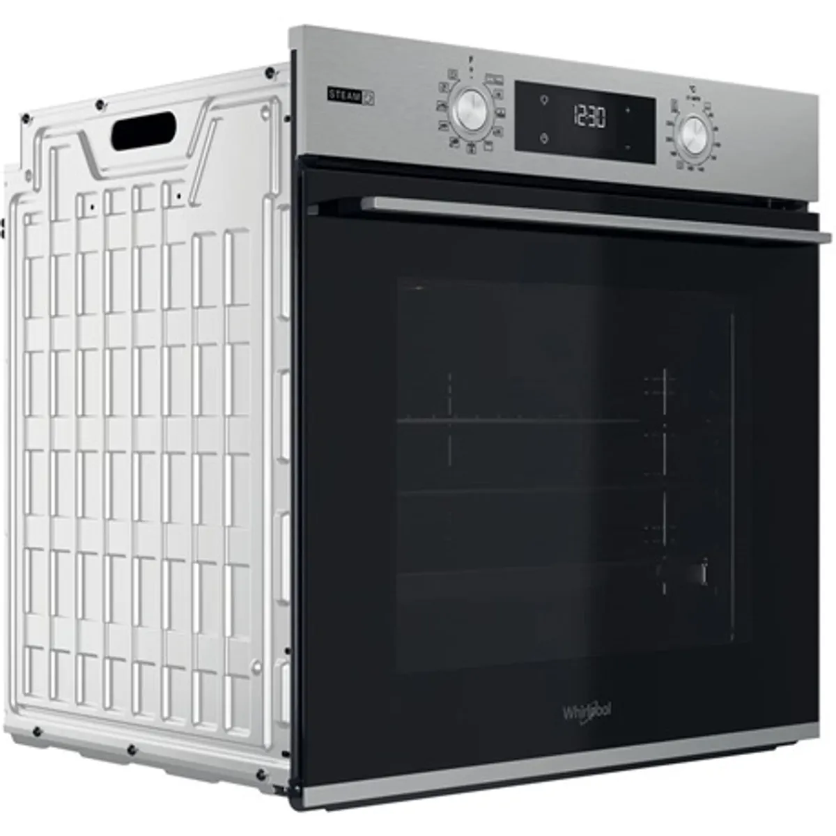 Whirlpool OMSK58HU1SX Beépíthető sütő inox A energiaosztály gőz funkció hidrolitikus tisztítás digitális kijelző teleszkópos sín 71 l 59,5x59,5x55,1 cm #3