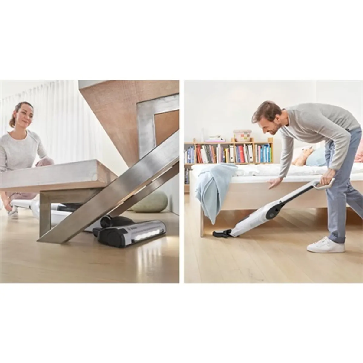 Bosch BBH3ALL28 Flexxo Gen2 2in1 vezeték nélküli porszívó 28Vmax li-ion 55 perc motoros szívófej led-fénnyel beépített tartozéktároló metálfehér #9