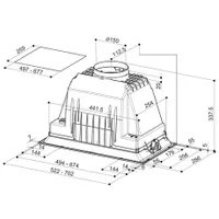 Faber INKA PLUS HC X A52 Páraelszívó beépíthető inox 520mm 3 sebesség 260-580 m3h energiaosztály B LED 2x átmérő 150x120 #2