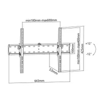Stell SHO 3310 SLIM Fali konzol 40 kg 40-70" mechanikus dőlés 12 fok 5,3 cm távolság a faltól VESA 100x100-600x400 #5