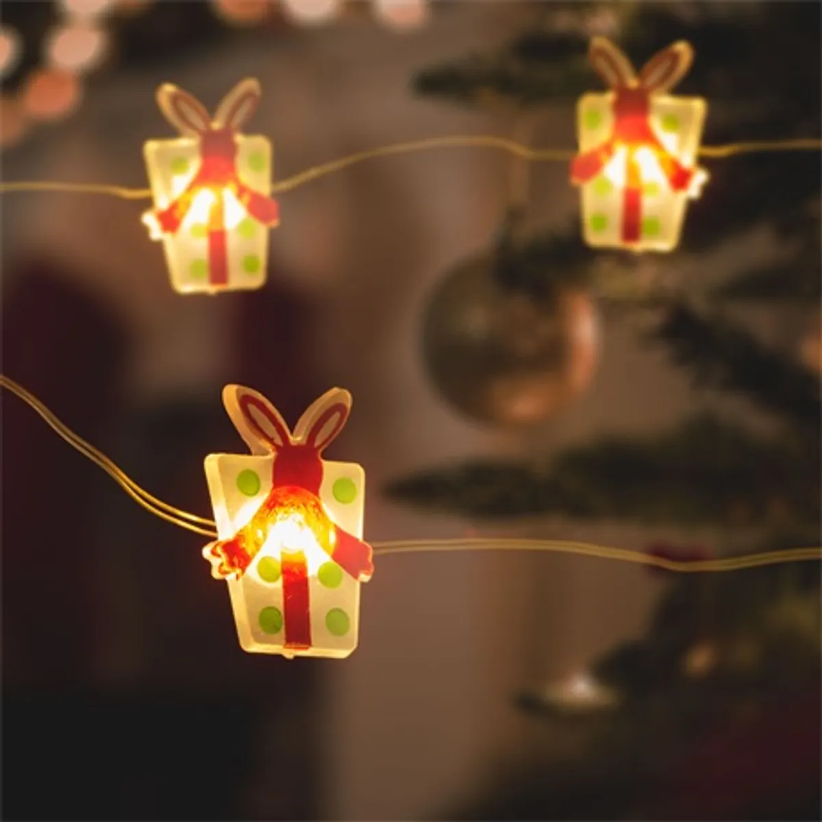 Family Christmas 58928 LED fényfüzér ajándék 20 LED 1,9 m melegfehér elemes 2 x AA #1