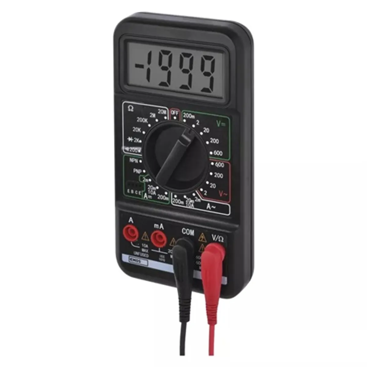 Emos M2092 MD-220 multiméter AC feszültség 2-600 V AC áram 2 mA-10 A DC feszültség 200 mV-600 V DC áram 2 mA-10 A 3,5 digit kijelző #2
