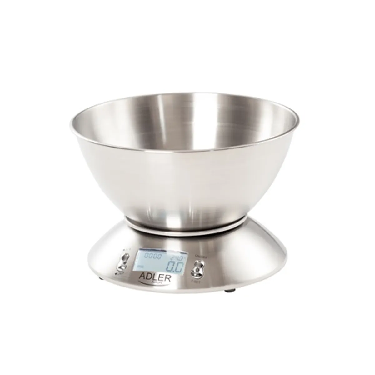 Adler AD3134 tálas konyhai mérleg 5 kg/1 g, 2L rozsdamentes tál, LCD, kg/lb/oz, tara, automatikus kikapcsolás, 100 perces időzítő, riasztó #6