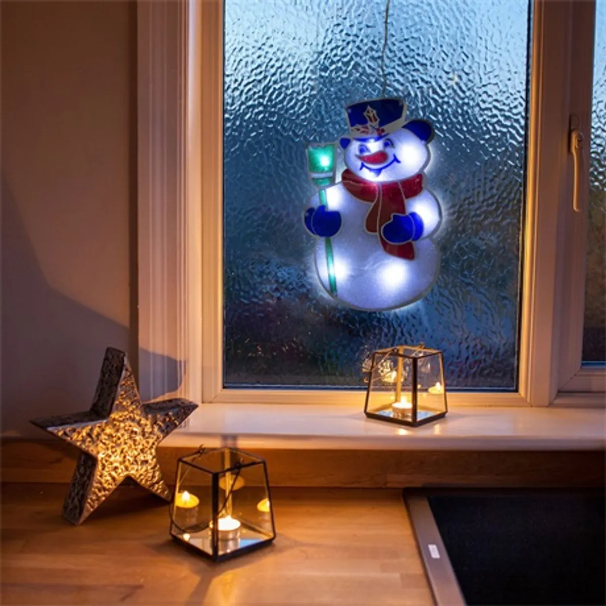 Family Christmas 56530D hóember LED-es 8 LED hidegfehér 26x17 cm IP20 elemes műanyag #2