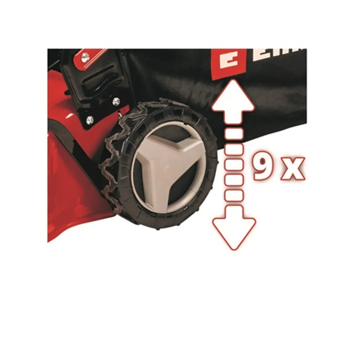 Einhell GC-PM 46/5 S benzines fűnyíró 46 cm vágás 65 l gyűjtő, 132 cm³, 2000 W, 9 fokozatú központi magasságállítás, hátsókerék-hajtás kikapcsolható #5