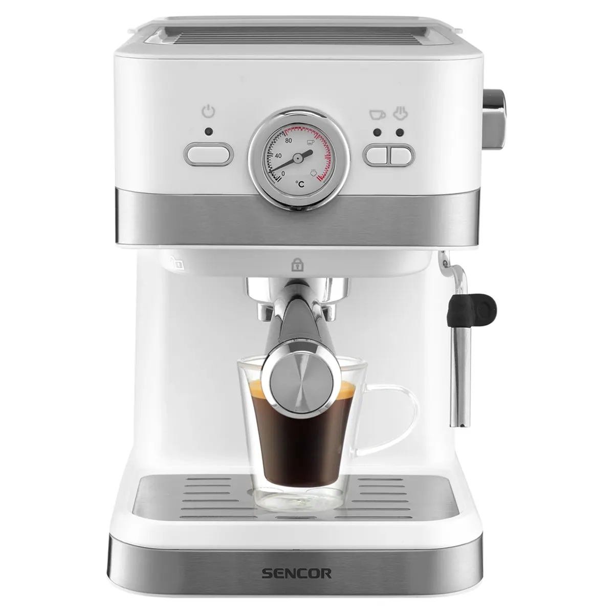 Sencor SES 1720WH karos presszó kávéfőző 20 bar, 1,5 l víztartály, 1050 W, fehér, forgatható gőzkar #3