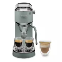 Delonghi EC890.GR Dedica Duo manuális eszpresszó kávéfőző 15 bar 1,1 l 1450 W zöld My LatteArt gőzölőpálcával