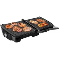 MPM MGR-09M kontakt grill 2000W rozsdamentes ház tapadás-mentes sütőfelület állítható lemezmagasság 3 üzemmód 0-270C zsírgyűjtőedény 2db #3