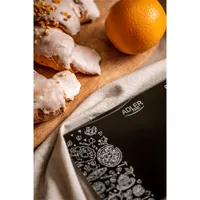 Adler AD3171 konyhai mérleg 10 kg 1 g LCD kijelző 20x18 cm edzett üveg felület tara funkció automatikus kikapcsolás 3V elem #4