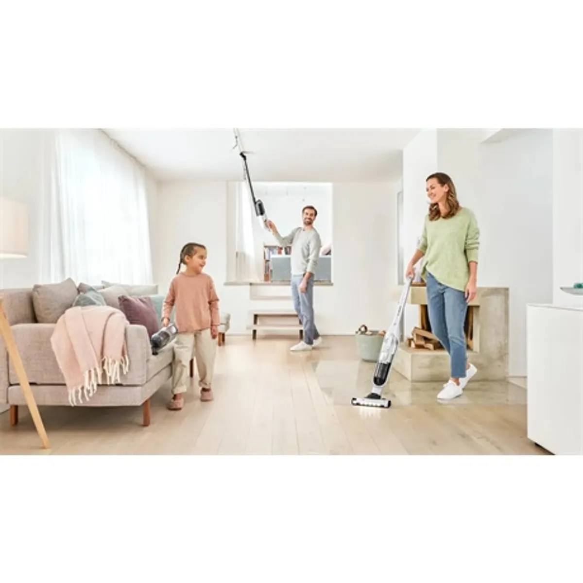 Bosch BBH3ALL28 Flexxo Gen2 2in1 vezeték nélküli porszívó 28Vmax li-ion 55 perc motoros szívófej led-fénnyel beépített tartozéktároló metálfehér #8