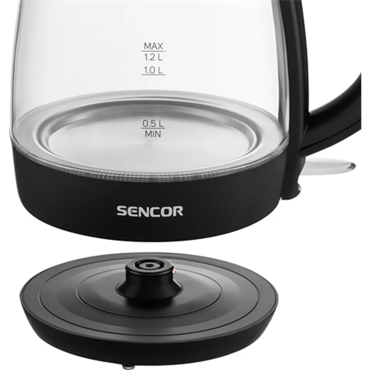 Sencor SWK2300BK vízforraló 1,2 l 2200 W vízszint jelző automatikus kikapcsolás hőálló boroszilikát #7