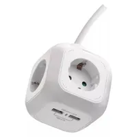 Emos P04219GU kocka hosszabbító 4 aljzat USB 2x 1,9 m fehér #7