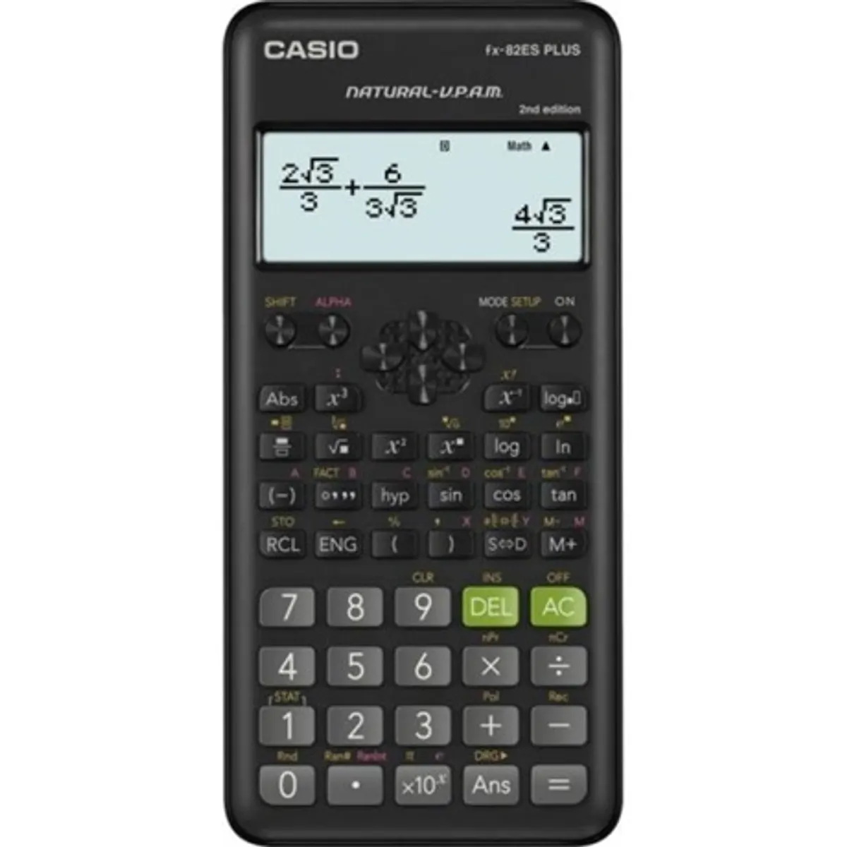 Casio FX 82 ES PLUS 2 számológép 252 funkció, természetes algebrai kijelző, törtszámítás, statisztika, koordináta transzformáció, táblázatok, kemény tok #1