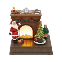 Home by Somogyi DRM 14 Dioráma kandalló LED forgó karácsonyfával Mikulással beltéri tápellátás 3 x AA #1