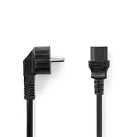 Nedis CEGL10000BK30 tápkábel IEC-320-C13, 3 m, földelt, derékszögben hajlított