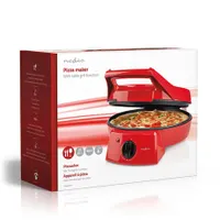 Nedis FCPM100FRD pizza- és grillsütő 30 cm 1800 W állítható hőmérséklet 230 °C 180°-os nyitható asztali grill funkció #8