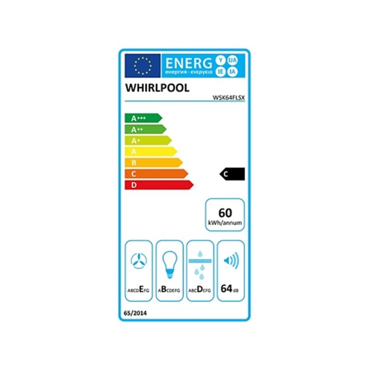 Whirlpool WSK64FLSX páraelszívó beépíthető teleszkópos led 2x6W 340 m3/h 125mm 280mm 564mm #4