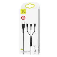 Usams SJ367USB01 3az1-ben USB-A Lightning, Type-C, mikro USB töltőkábel 100 cm #1