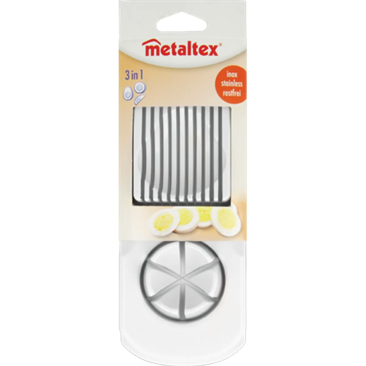 Metaltex MX204510 tojásszeletelő 3 az 1-ben inox pengék fehér műanyag #2
