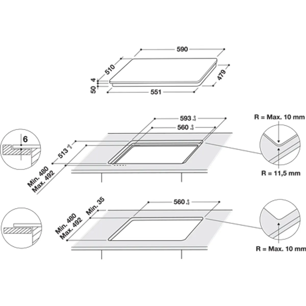 Whirlpool WL S7260 NE Beépíthető indukciós főzőlap 60 cm 4 zónás FlexiCook érintőszenzoros Premium Slider 18 fokozat Booster PM 7,2 kW gyerekzár #4