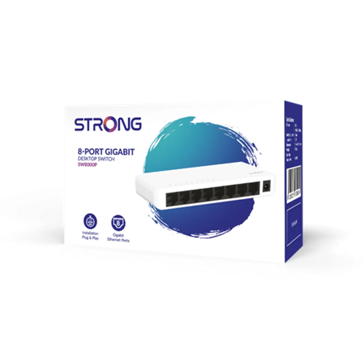 Strong SW8000P 8-portos gigabites kapcsoló ventillátor nélküli asztali vagy falra szerelhető #6