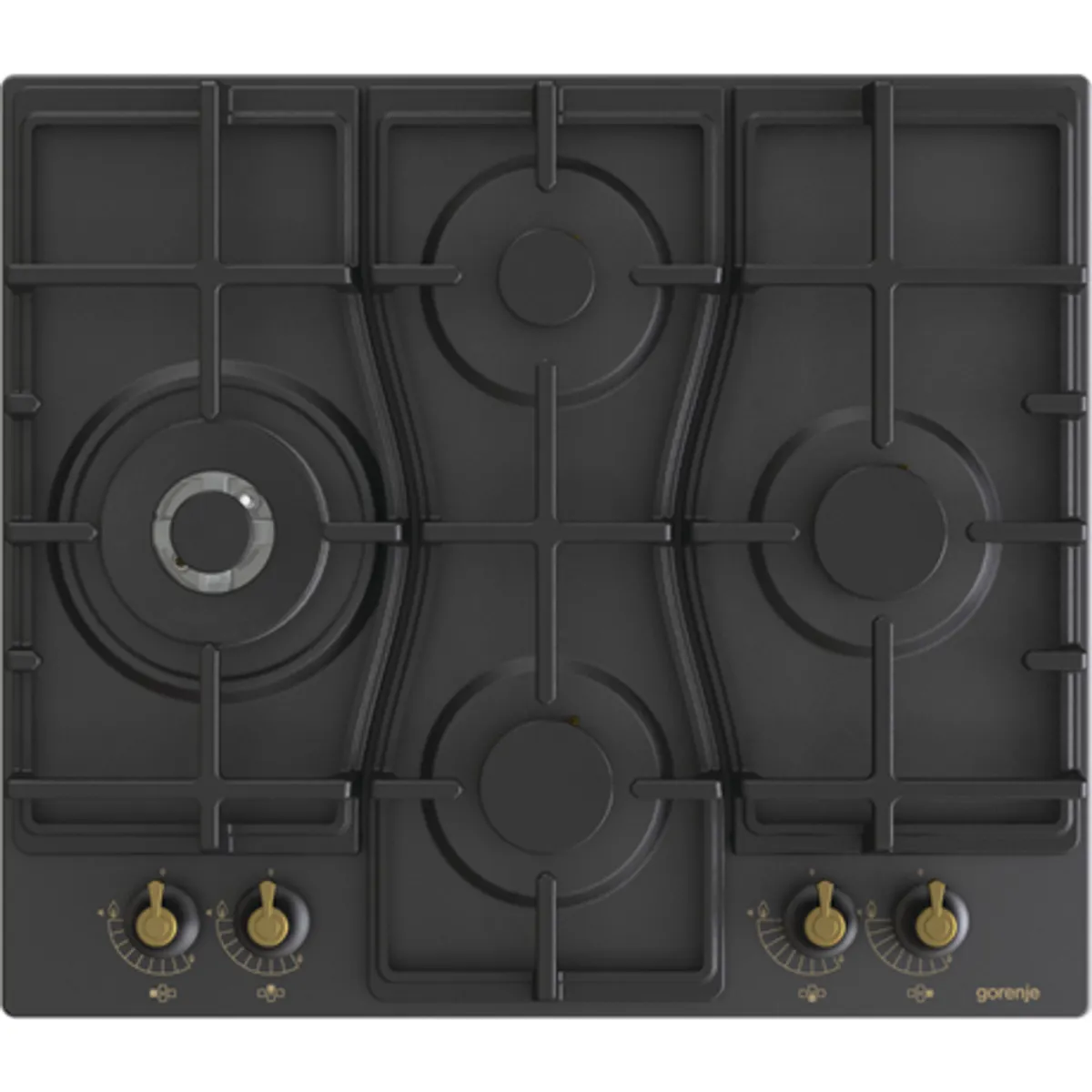 Gorenje GW6D42CLB Classico fekete szikragyújtás wok égő öntöttvas rács 600 mm szélesség #1