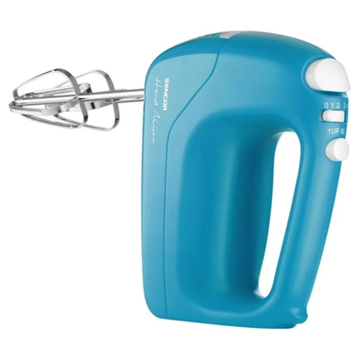 Sencor SHM 5407TQ Kézi mixer 200 W 5 fokozat Turbo rozsdamentes acél habverő és dagasztókar fehér kék #3