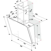 Whirlpool WHVS 90F LT C K Páraelszívó döntött 90 cm fekete üveg #2