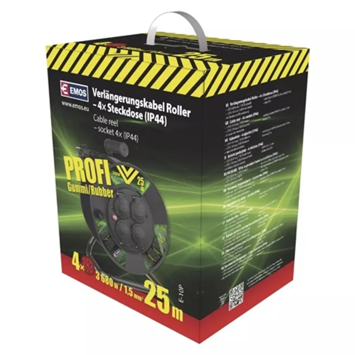 Emos P08225 kábeldob kültéri 4 aljzat IP44 25m 1,5 mm2 230 V #6