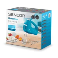 Sencor SHM 5407TQ Kézi mixer 200 W 5 fokozat Turbo rozsdamentes acél habverő és dagasztókar fehér kék #8