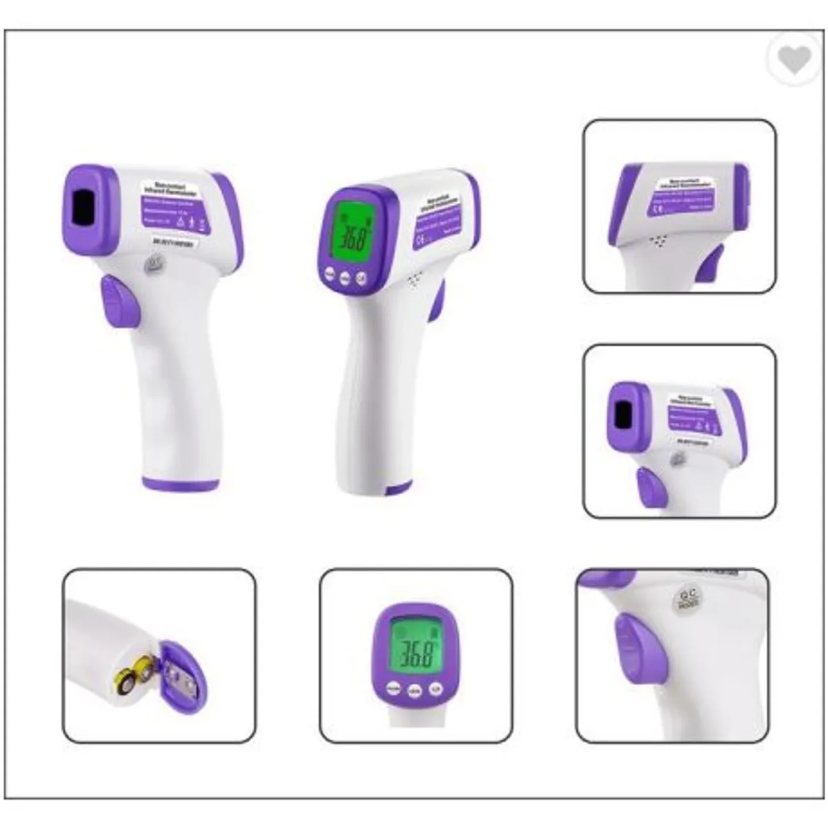 Simzo HWF7 érintés nélküli infravörös lázmérő 5-8 cm lcd 3 színű háttérvilágítás memória 10 mérés automatikus kikapcsolás 30 s #2