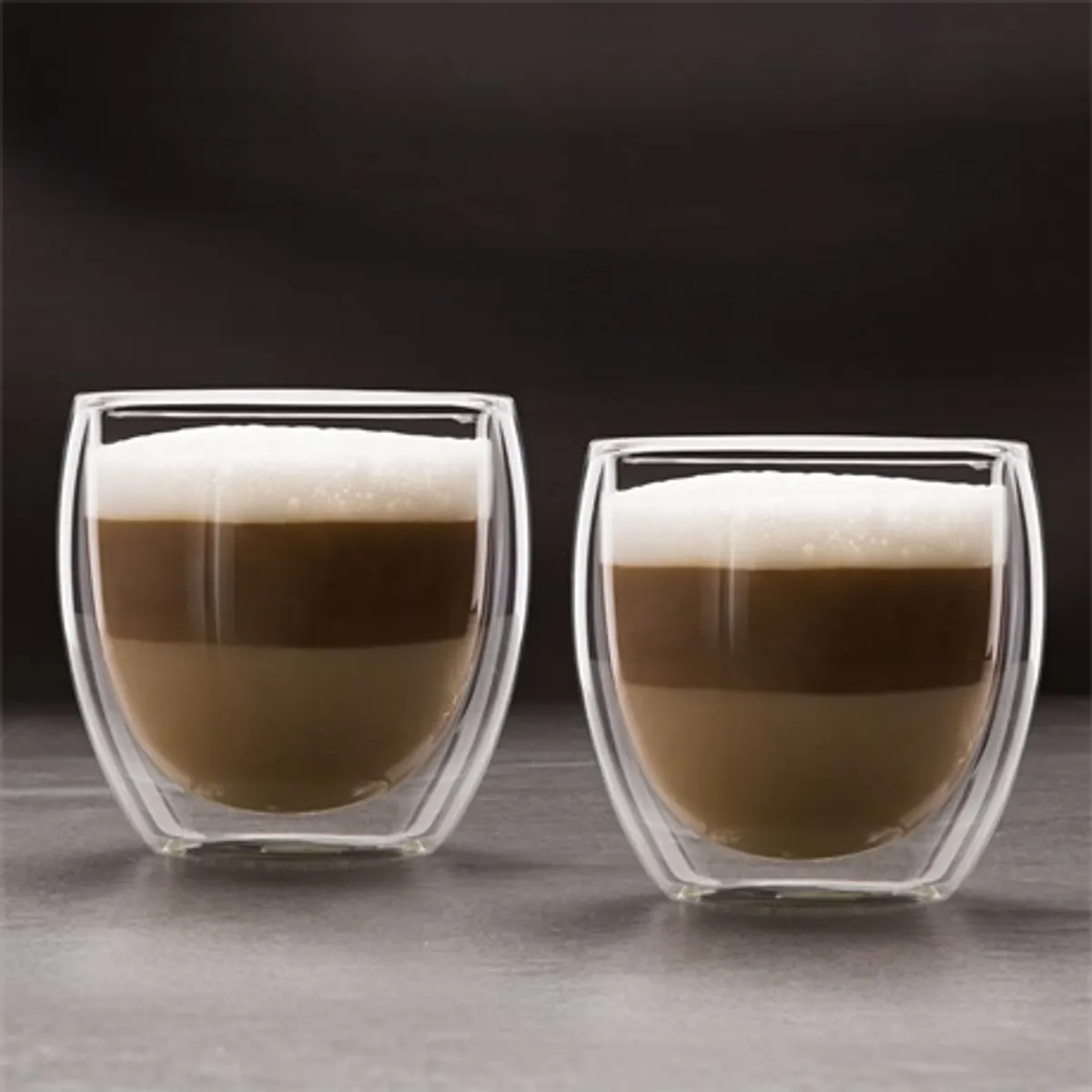 Family 57176J duplafalú üvegpohár cappuccino 250 ml 2 db #1