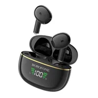 Borofone BW30 Cheerful fülhallgató fekete BT5.3 LCD kijelzős töltőtokkal