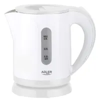 Adler AD1371W vízforraló 0,8 L rozsdamentes acél fűtőtest, automatikus kikapcsolás, száraz működés elleni védelem, működés jelző fény, 360 fokos forgó alap, 50 cm kábel #1