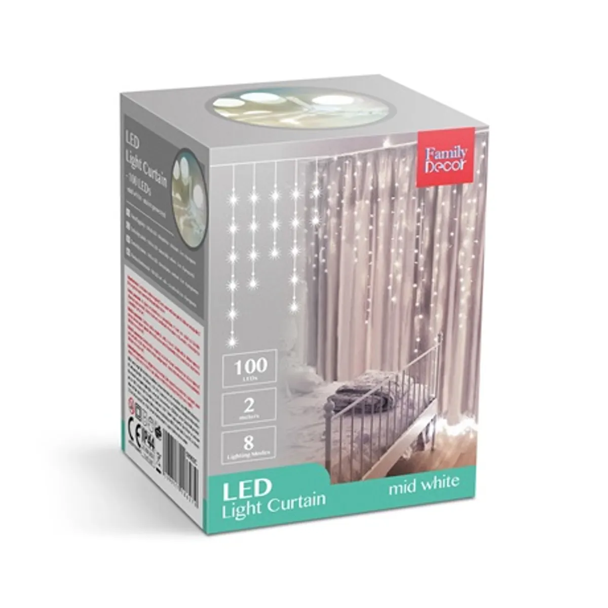 Family Decor 58902C Led fényfüggöny 2,2 m 100 LED Középfehér IP44 #6