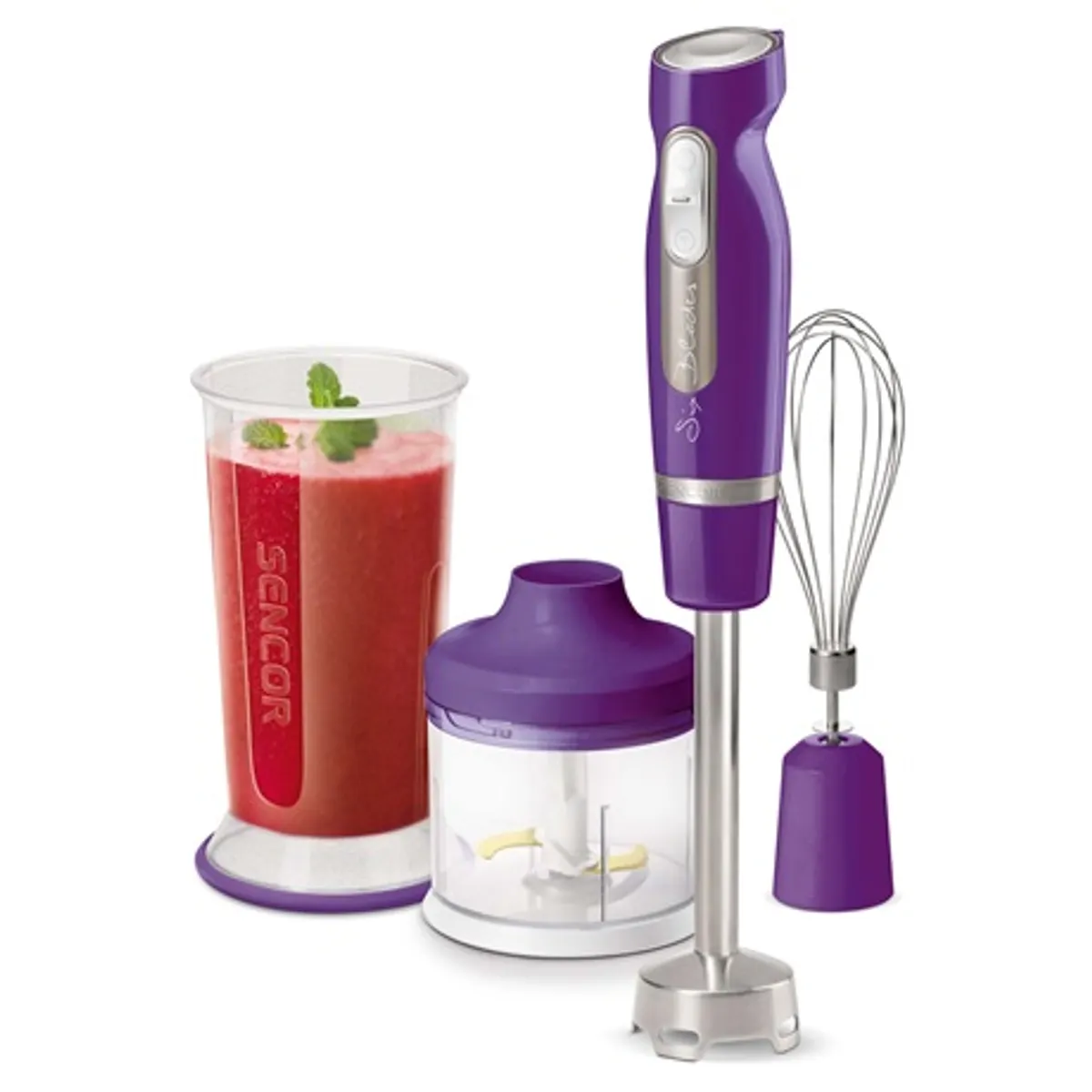 Sencor SHB4465VTEUE3 BOTMIXER SZETT 1000 W extra csendes 6 titán pengék 700 ml keverőedény 500 ml aprítóedény turbo ergonomikus markolat #1