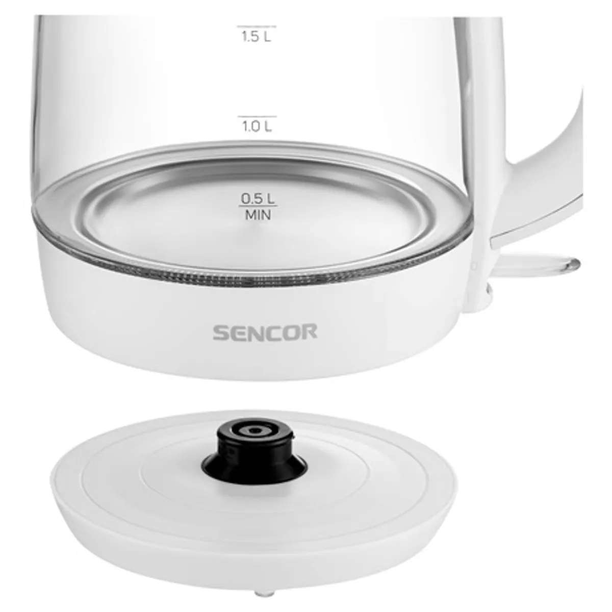 Sencor SWK7300WH vízforraló 1,7 l 2200 W üveg kivitel, vízszint jelző mindkét oldalon #7