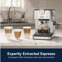 Delonghi EM450.M Linea Classic manuális eszpresszó kávéfőző 1,7 l tartály 1325 W 15 bar thermoblock állítható cappuccino rendszer állítható gőzölő #2