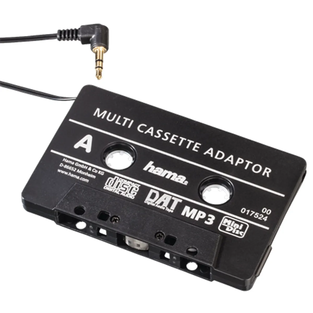 Hama 00017524 kazetta adapter autórádióhoz fekete 3,5 mm jack #1