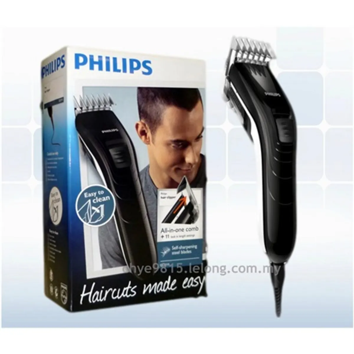 Philips QC5115/15 hajvágó 3-21 mm vagy 0,5 mm fésű nélkül, vezetékes, önélező pengékkel #4