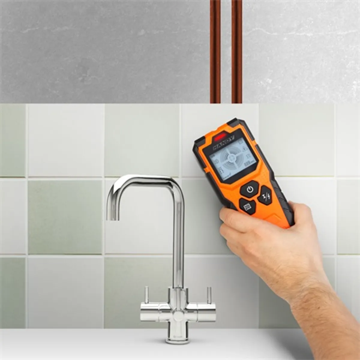 Handy 10040 digitális fém fa áram detektor kijelző 2,4" IP54 vas 100 mm fa 20 mm #6
