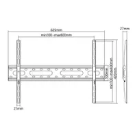 Stell SHO 4220 fali konzol teherbírás 45 kg 37"-70" min. távolság a faltól 2,7 cm max. távolság a faltól 2,7 cm lyuktávolság 100x100-600x400 mm #5