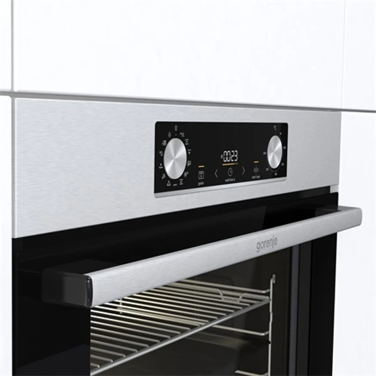 Gorenje BPS6737E14X Beépíthető sütő rozsdamentes acél 77 l A+ max 300 °C HomeMade Plus pirolitikus tisztítás EcoClean zománc #7