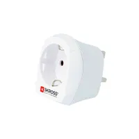Skross SKR1500230E utazóadapter európa-UK kimeneti csatlakozó UK bemeneti feszültség 100-250 V max terhelés 13 A cserélhető biztosíték T13 A