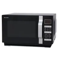 Sharp R760BK grillezős mikrohullámú sütő 23 l 900 W 1000 W grill dupla grill kvarc infravörös digitális kijelzés érintő gomb gyerekzár fekete #1