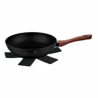 Berlinger Haus BH/1719 Ebony Rosewood Collection 28 cm wok kovácsolt alumínium 3 rétegű márvány bevonat 3.2 L turbó indukciós talp rózsafa nyél #1