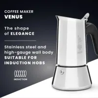 Bialetti 7255/CN VENUS Venus kotyogós kávéfőző 6 adag rozsdamentes acél 240 ml indukciós főzőlapokon használható #7