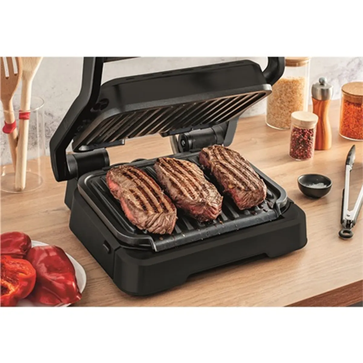 Tefal GC772830 OptiGrill 2 az 1-ben 2100 W 600 cm2 9 programok csuklós fedél mosogatógépben tisztítható #3