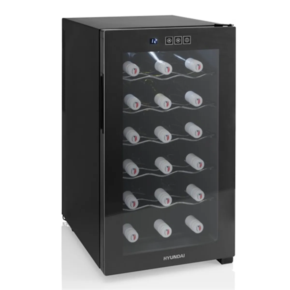 Hyundai VIN18G borhűtő 18 palack 12-18 °C érintésvezérlés LED világítás fekete 48 l #1